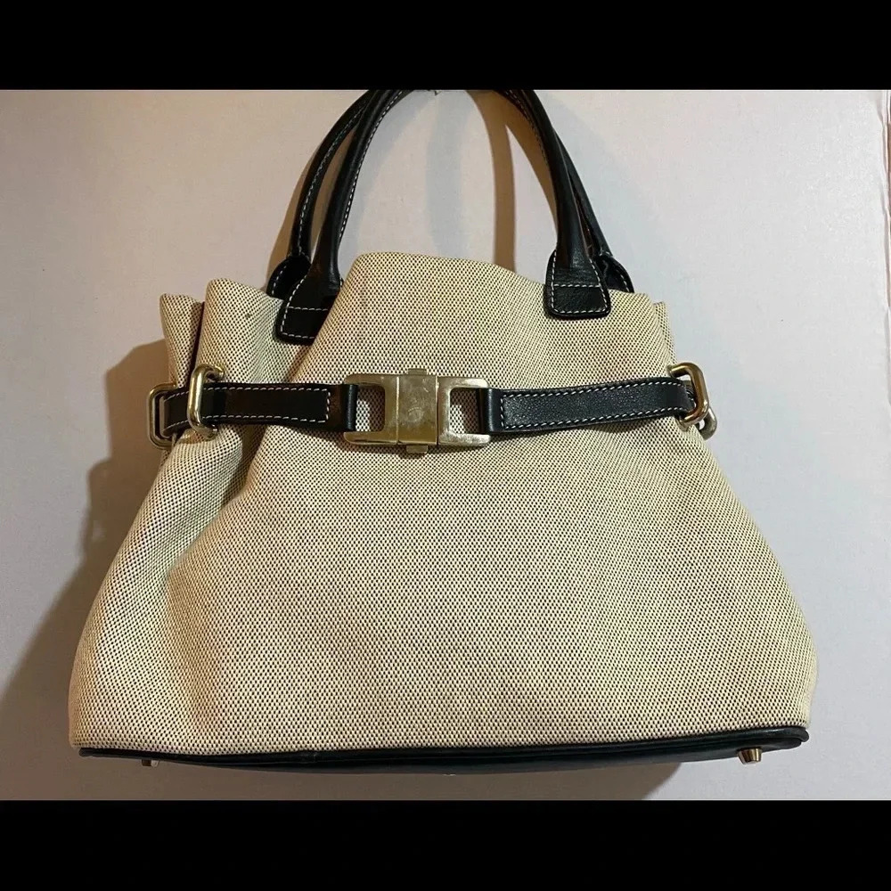 BUTI beige canvas satchel handbag